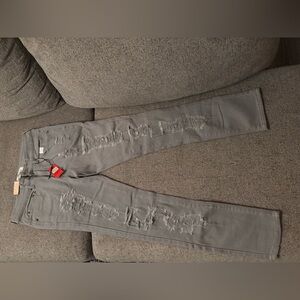 Stylish Gray Distressed Women Jeans